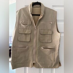Vintage 1980s Banana Republic Utility Vest 100% Cotton Size Large